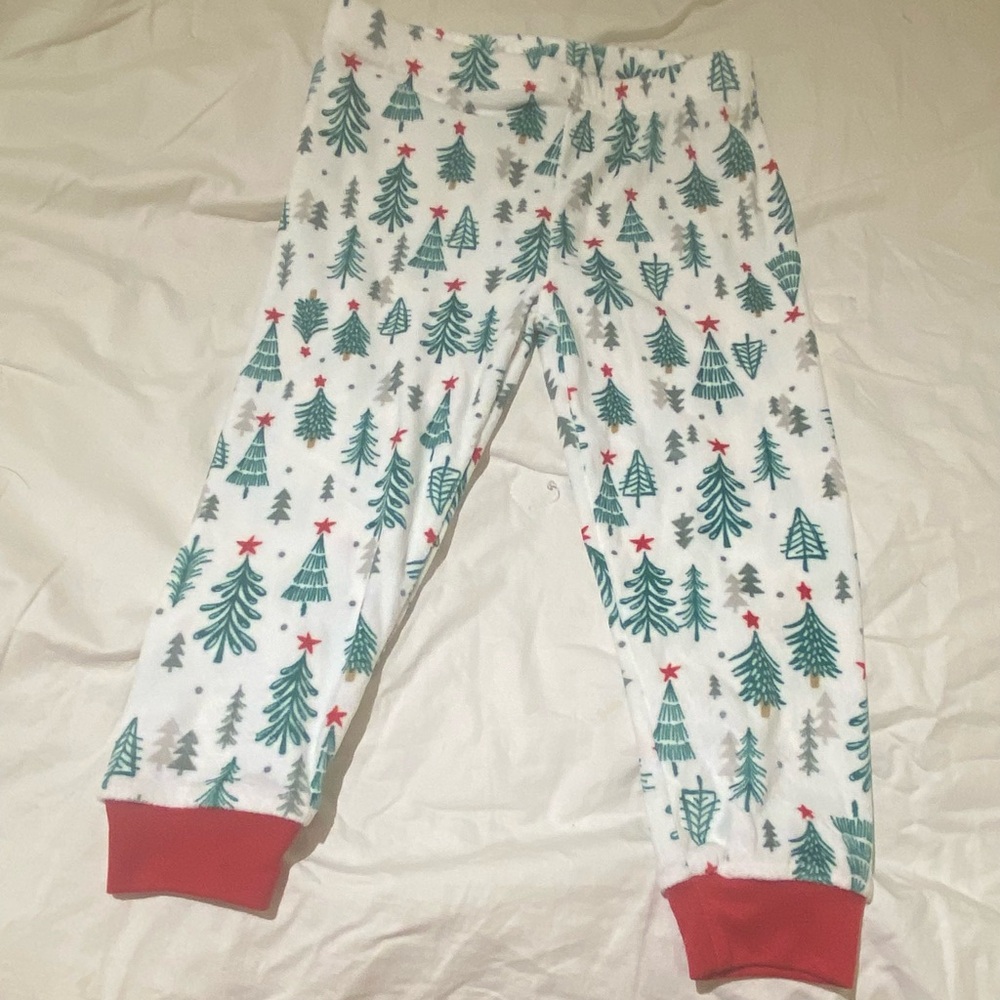 Kids Fleece Holiday Tree Print Pajama Pants - 4T